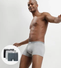 Lot de 3 boxers bleu jean gris en coton stretch résistant Ultra Resist