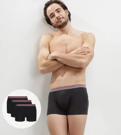 Lot de 3 boxers coton stretch Noir pour homme Daily Colors