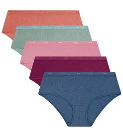 Lot de 5 boxers femme coton stretch Rose Bleu Les Pockets Ecodim