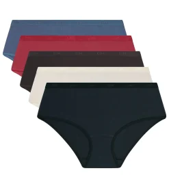 Lot de 5 boxers femme coton stretch Rouge Noir Les Pockets Ecodim