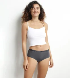 Lot de 3 boxers femme coton stretch Beige Bleu Gris Les Pockets Ecodim