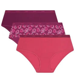 Lot de 3 boxers femme en coton stretch Fleurs Rubis Les Pockets