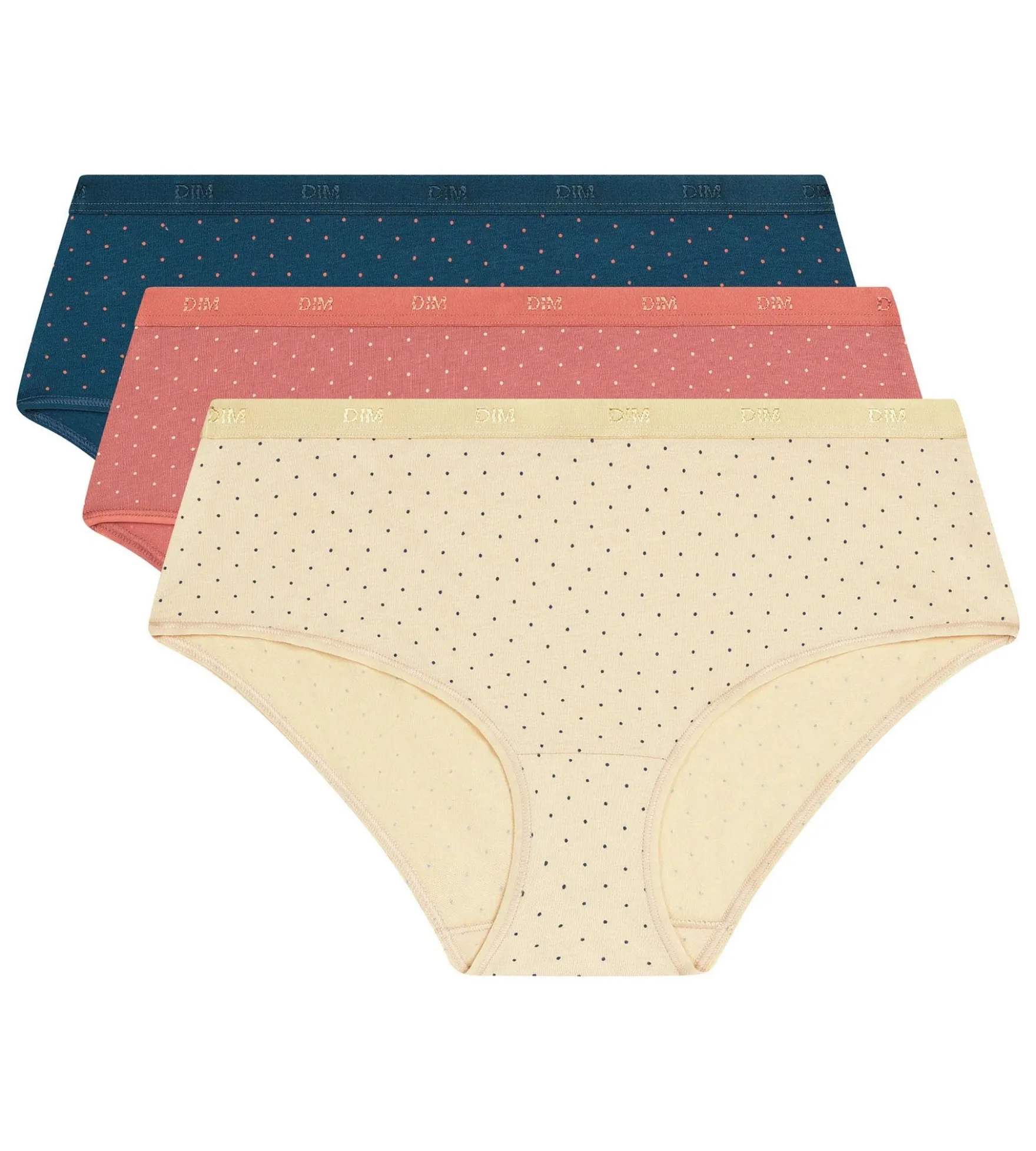 Lot de 3 Boxers femme en coton stretch à pois Les Pockets