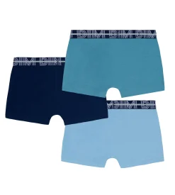 Lot de 3 boxers garçon coton stretch ceinture contrastée Adriatique EcoDim