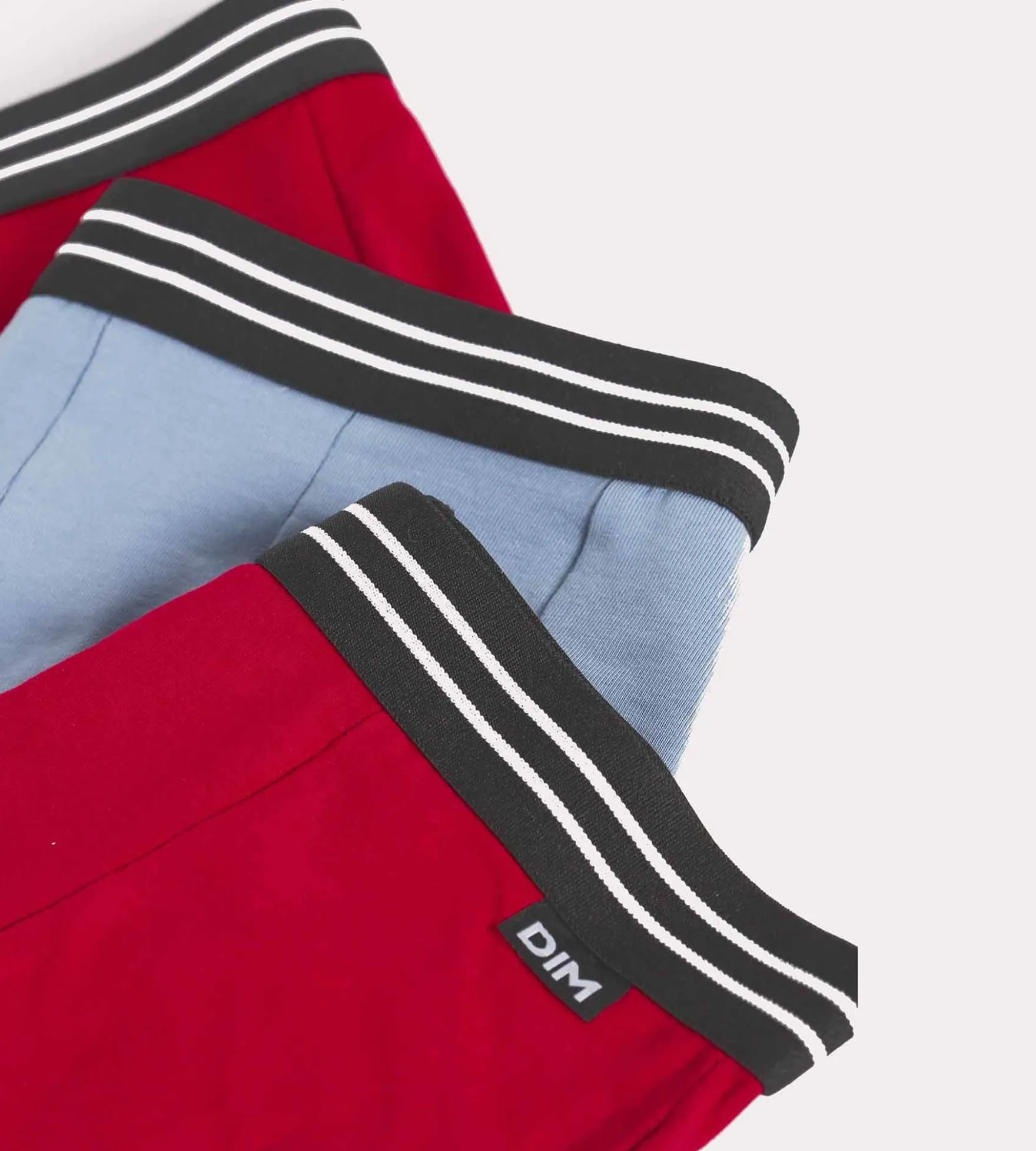 Lot de 3 boxers garçon en coton stretch Rouge Bleu Ecodim