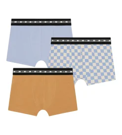 Lot de 3 boxers garçon à motif damier Lila Bleu Coton Stretch Fashion