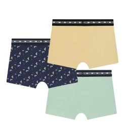 Lot de 3 boxers garçon motif pixel Bleu Jaune Coton Stretch Fashion