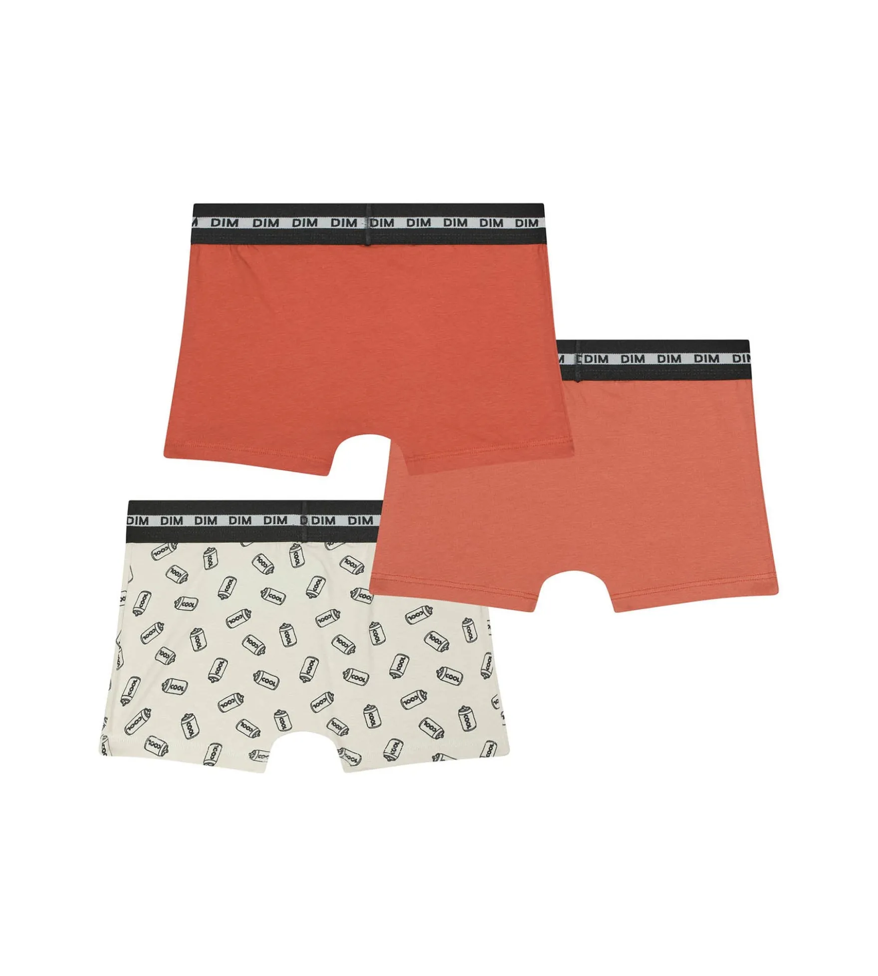 Lot de 3 boxers garçon à motifs Soda Orange Dim Coton Stretch