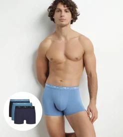 Lot de 3 boxers homme Bleu Riviera Denim Noir Dim Coton Stretch