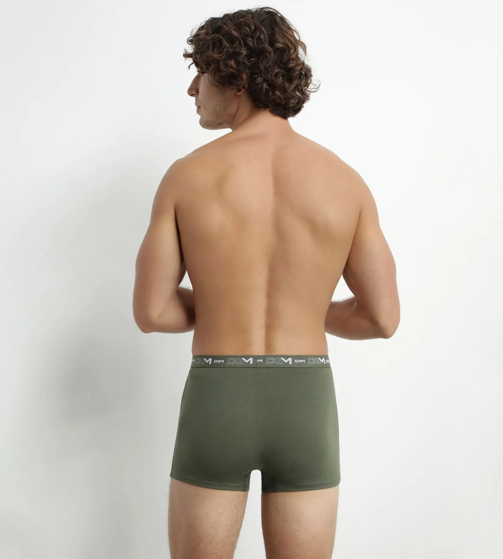 Lot de 3 boxers homme en coton Orange Vert Dim Coton Stretch