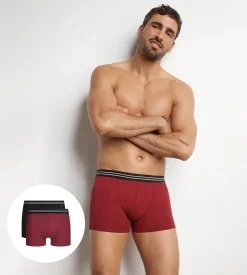 Lot de 2 boxers homme en coton stretch Rouge EcoDim