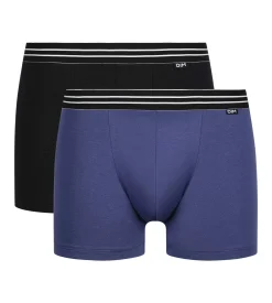 Lot de 2 boxers homme en coton stretch Bleu Turquin Noir EcoDim