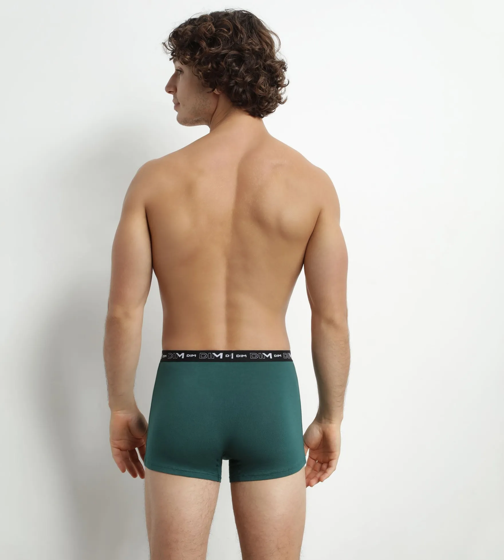 Lot de 3 boxers homme en coton Vert Bleu Dim Coton Stretch