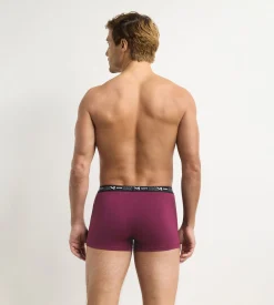 Lot de 4 boxers homme gris foncé, kaki, rouge, gris Coton Stretch