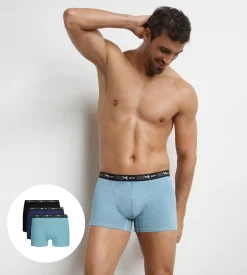 Lot de 3 boxers homme Intemporel Bleu Ciel Dim Coton Stretch