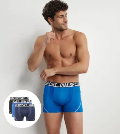 Lot de 3 boxers homme microfibre thermorégulateur Bleu Dim Sport