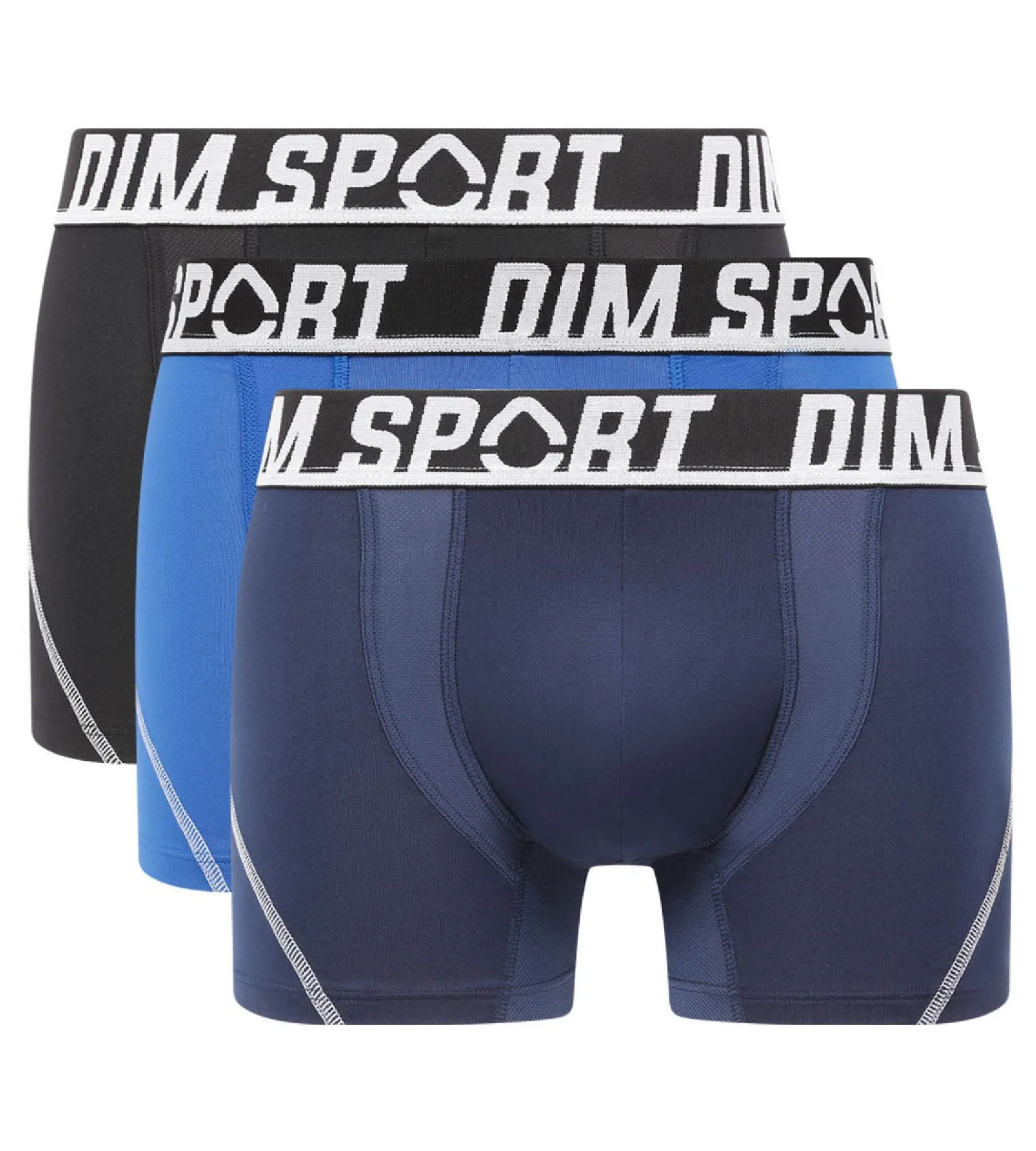 Lot de 3 boxers homme microfibre thermorégulateur Bleu Dim Sport