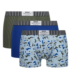 Lot de 3 boxers homme Noir Bleu Kaki Dim Vibes