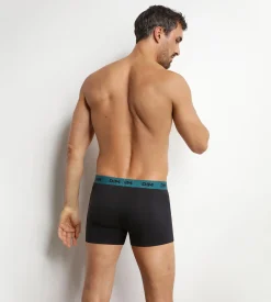 Lot de 3 boxers homme noir ceinture colorée Forêt Mix & Colors