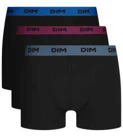 Lot de 3 boxers homme noir ceinture colorée Retro Mix & Colors