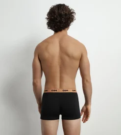 Lot de 3 boxers homme Noir coton stretch Noisette Vert Mix & Colors
