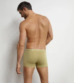 Lot de 3 boxers homme Noir Sable ceinture contrastée Dim Coton Stretch
