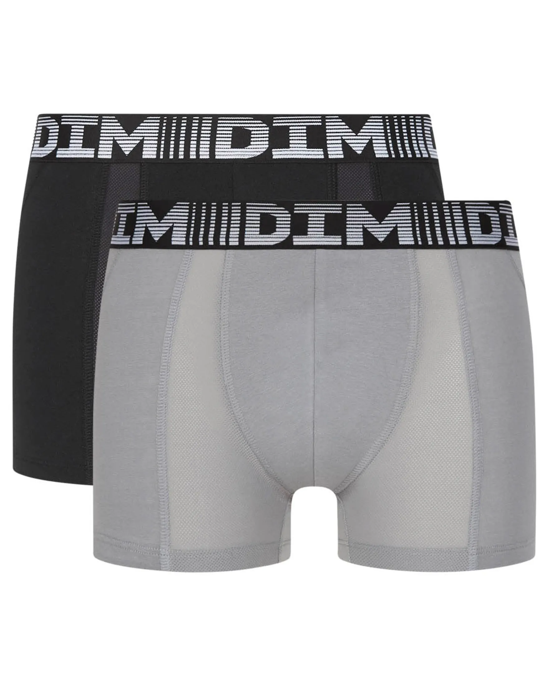 Lot de 2 boxers homme respirants Noir Gris Perle 3D Flex Air