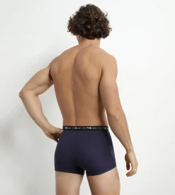 Lot de 2 Boxers homme Rouge Bleu ceinture contrastée Dim Coton Stretch