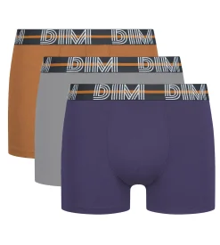 Lot de 3 boxers homme Violet Gris Terre Powerful