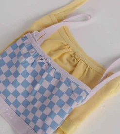 Lot de 2 brassières fille coton stretch Lila motif damier Les Pockets