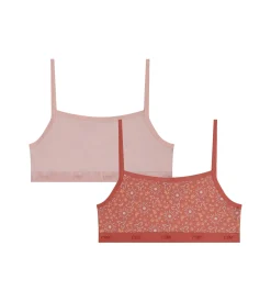 Lot de 2 brassières fille en coton stretch Rose Ocre Les Pockets