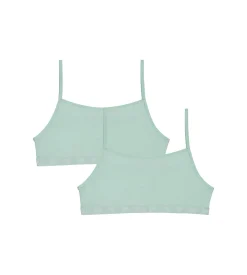 Lot de 2 brassières sans armature en coton bio Bleu Pastel Skin Care