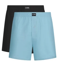 Lot de 2 caleçons homme en coton Noir Bleu Dim