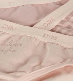Lot de 3 culottes fille en coton stretch Mauve motif vichy Les Pockets