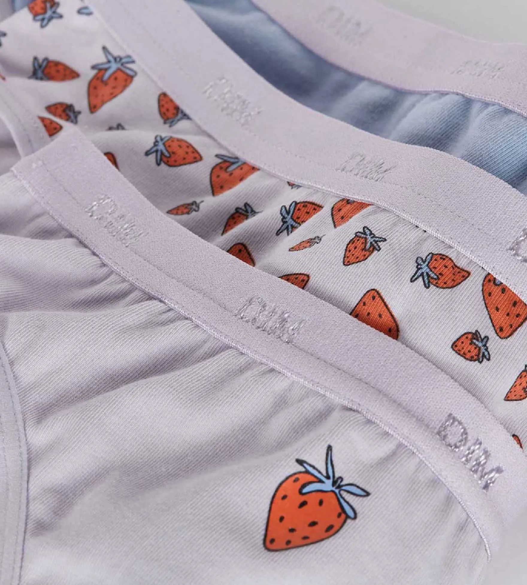 Lot de 3 culottes fille en coton stretch motif fraise Lila Les Pockets