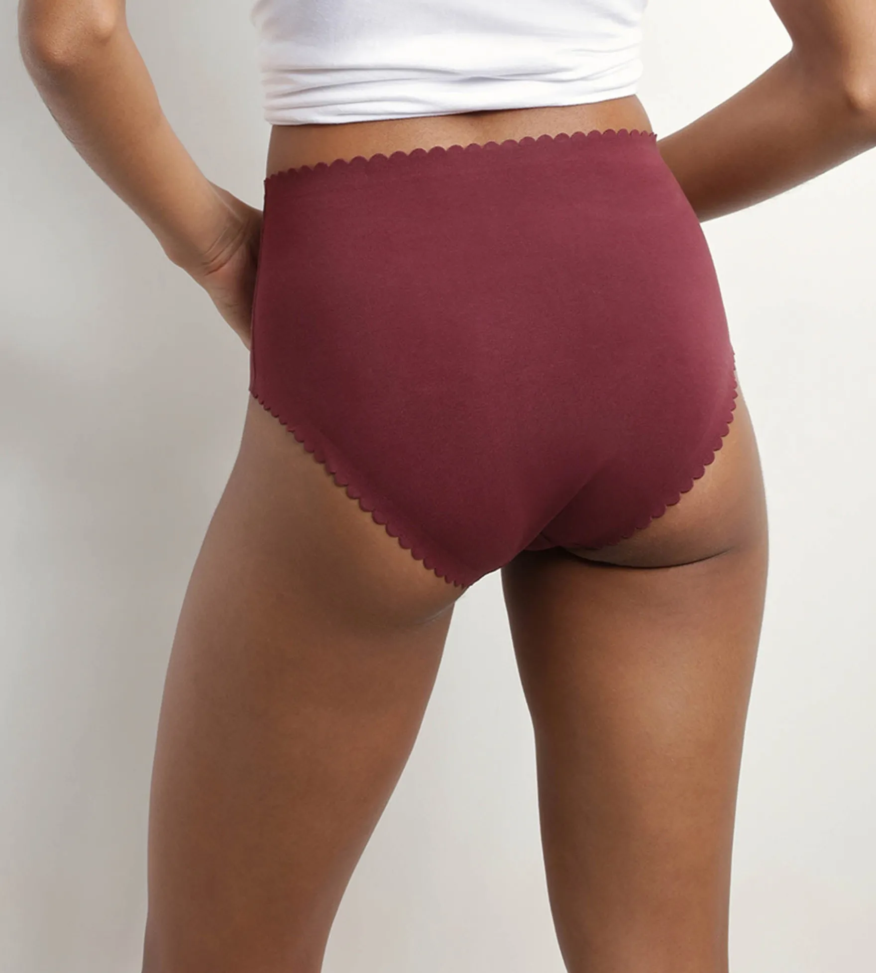 Lot de 2 culottes hautes en coton stretch Rose Rubis Body Touch Easy