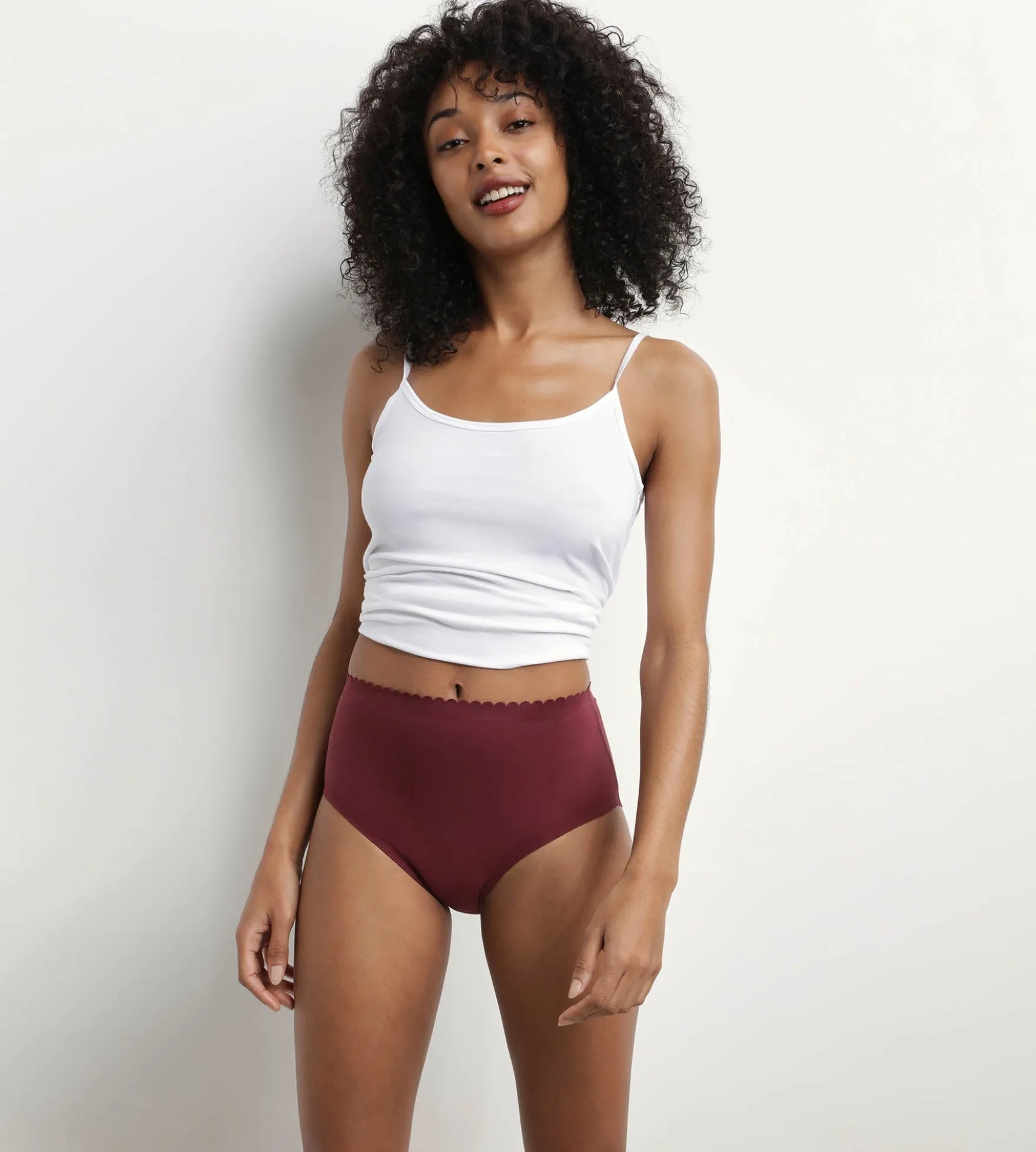 Lot de 2 culottes hautes en coton stretch Rose Rubis Body Touch Easy
