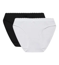 Lot de 2 culottes pour Femme noir et blanc DIM Fashion