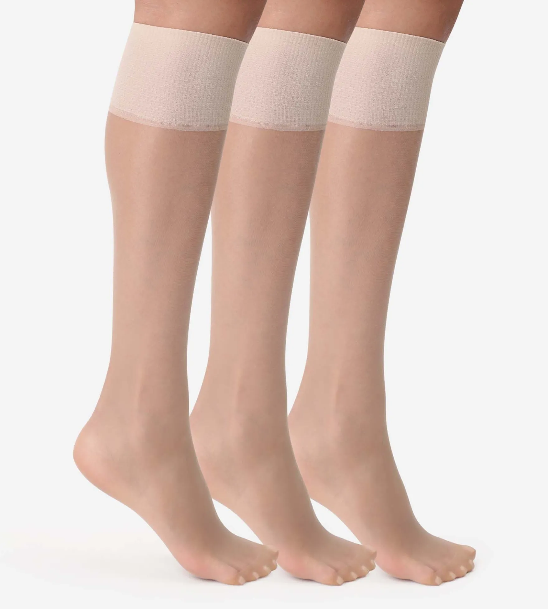 Lot de 3 mi-bas transparents capri Beauty Resist 20D