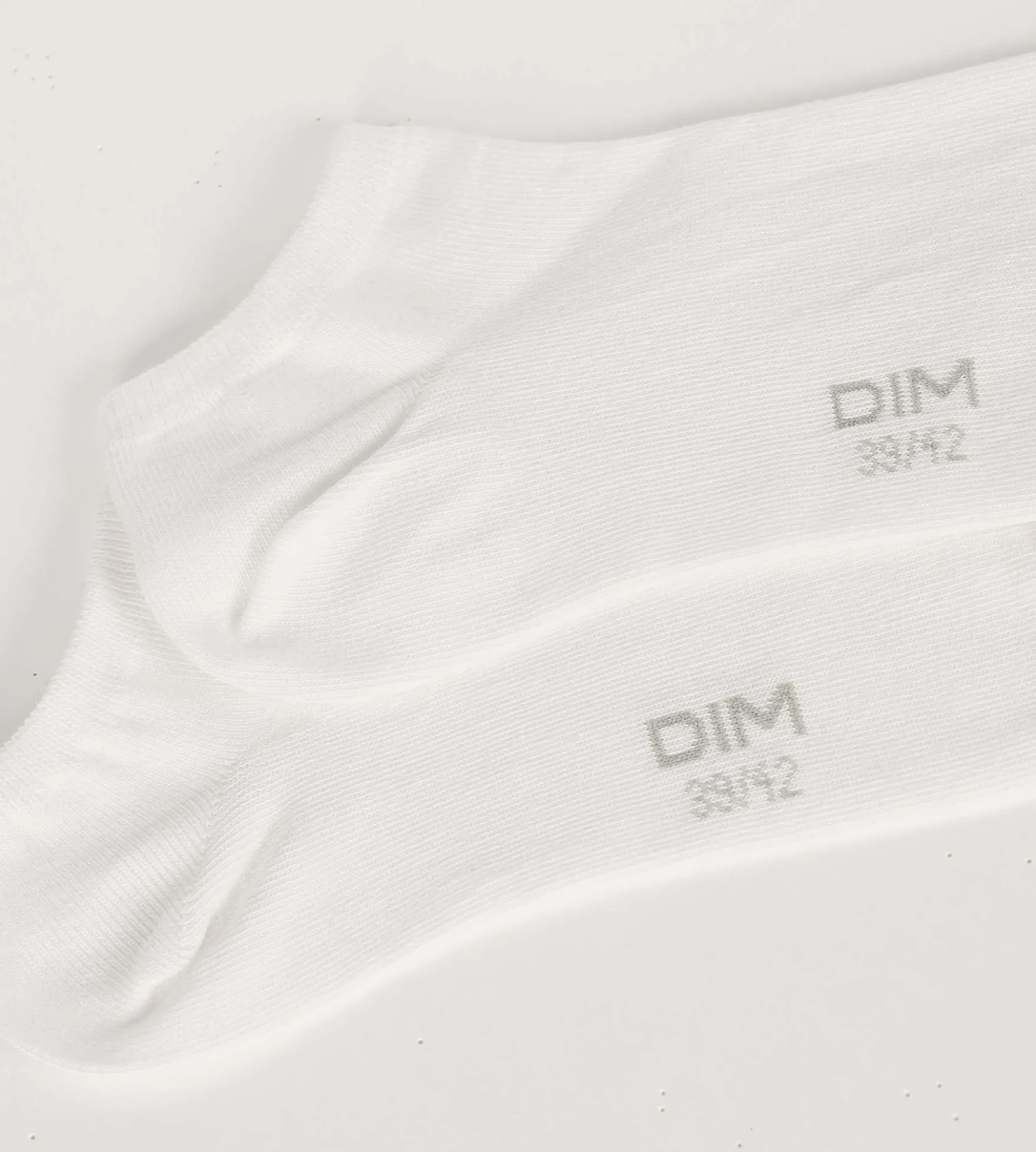 Lot de 3 paires de chaussettes courtes homme Blanc Dim Coton