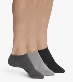 Lot de 3 paires de chaussettes courtes Anthracite Dim Coton