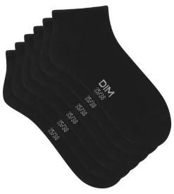 Lot de 3 paires de chaussettes courtes femme Noir Dim Coton