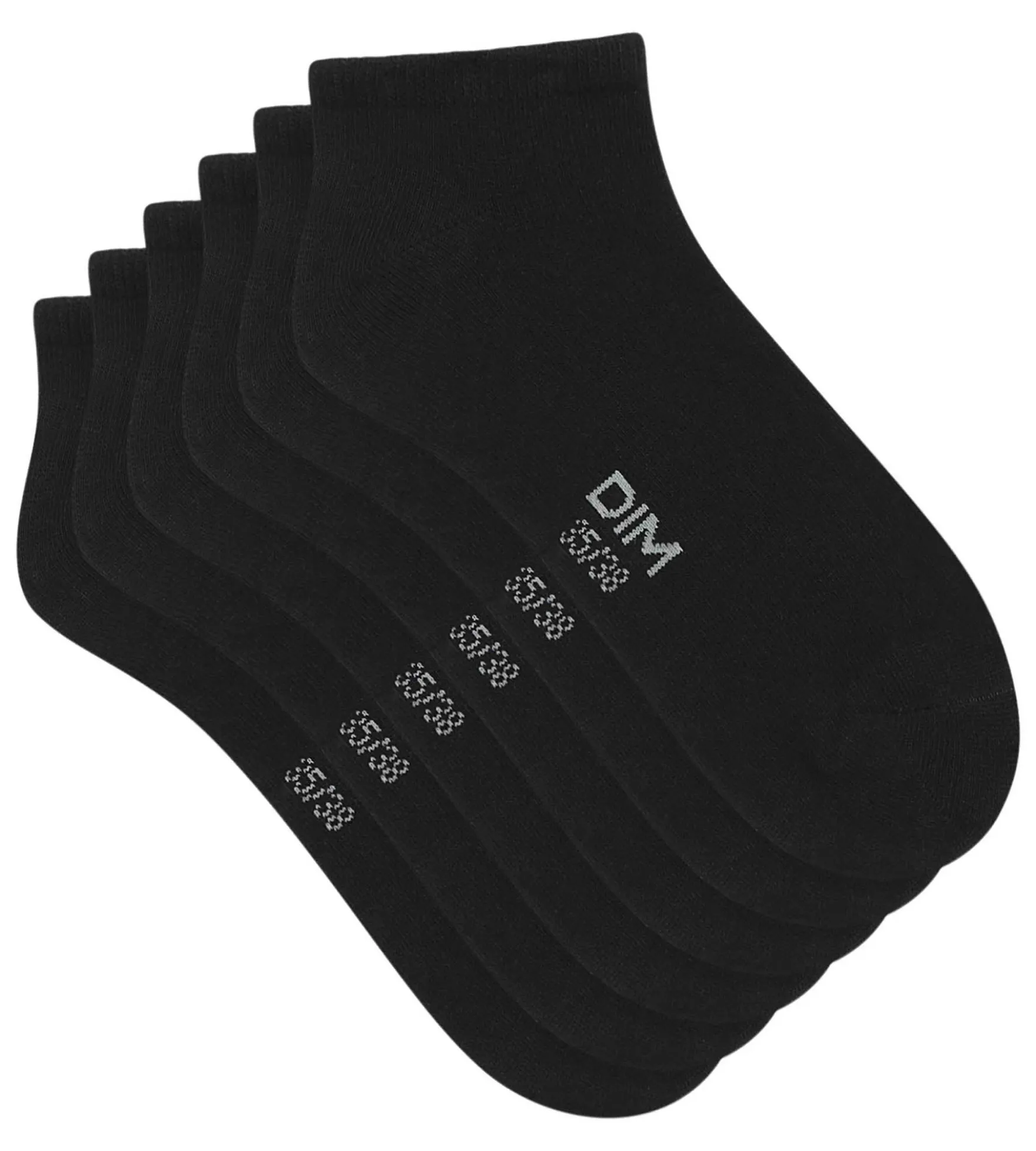 Lot de 3 paires de chaussettes courtes femme Noir Dim Coton