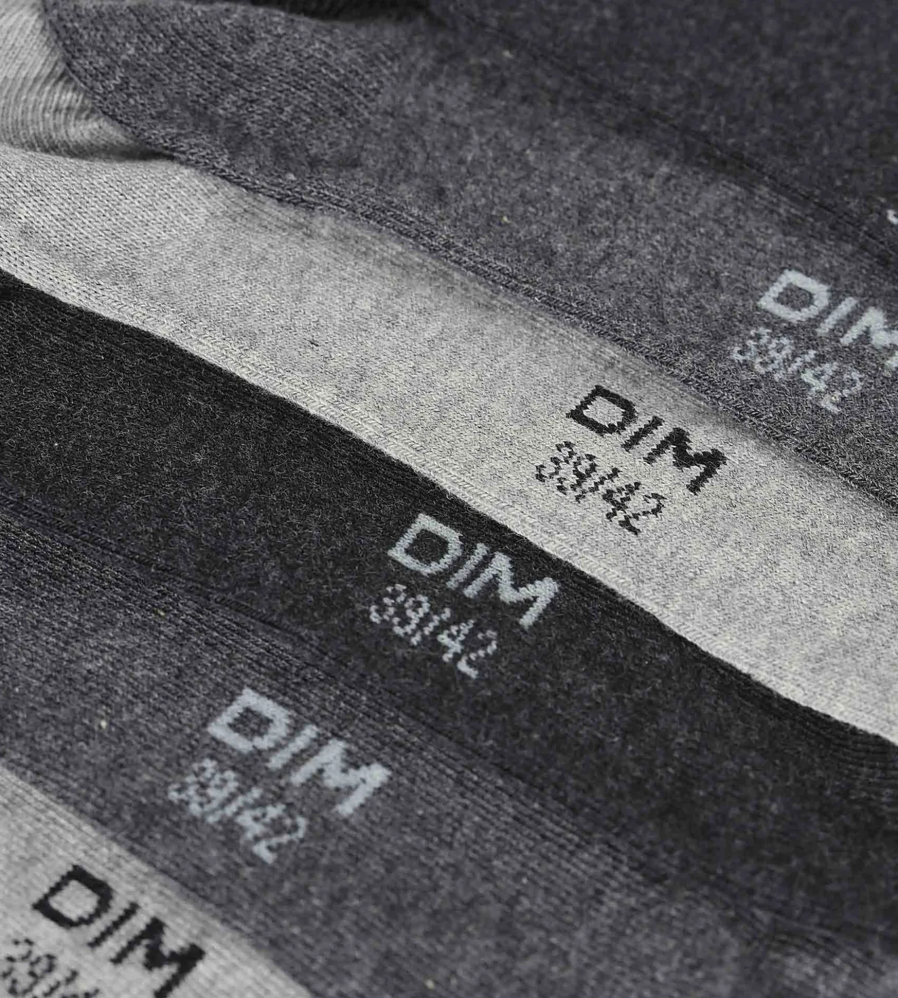 Lot de 3 paires de chaussettes courtes femme Gris Anthracite Dim Coton