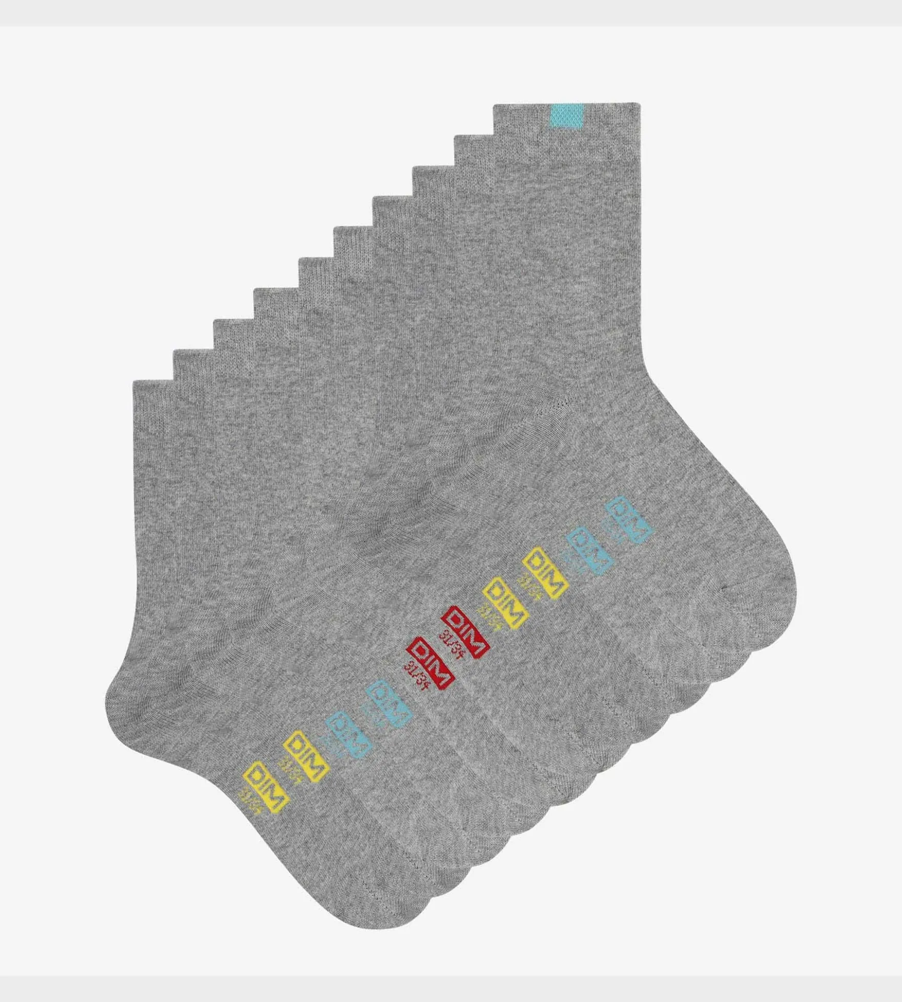 Lot de 5 paires de chaussettes enfant en coton Gris Chiné EcoDim