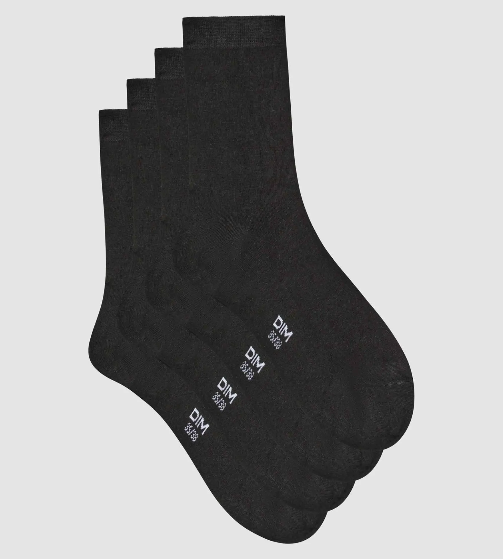 Lot de 2 paires de chaussettes femme en viscose Noire Dim Bambou