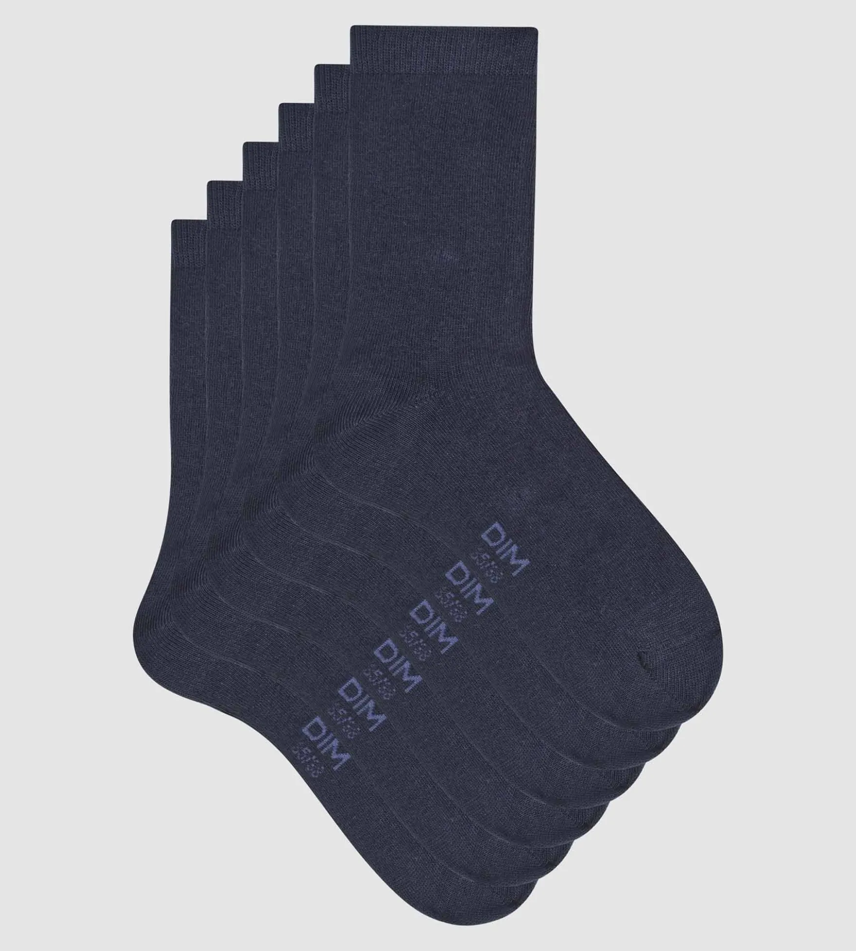 Lot de 3 paires de chaussettes femme Bleu Marine en coton Dim