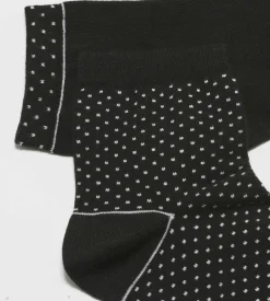 Lot de 2 paires de chaussettes femme en coton bio à pois Noir Dim Good