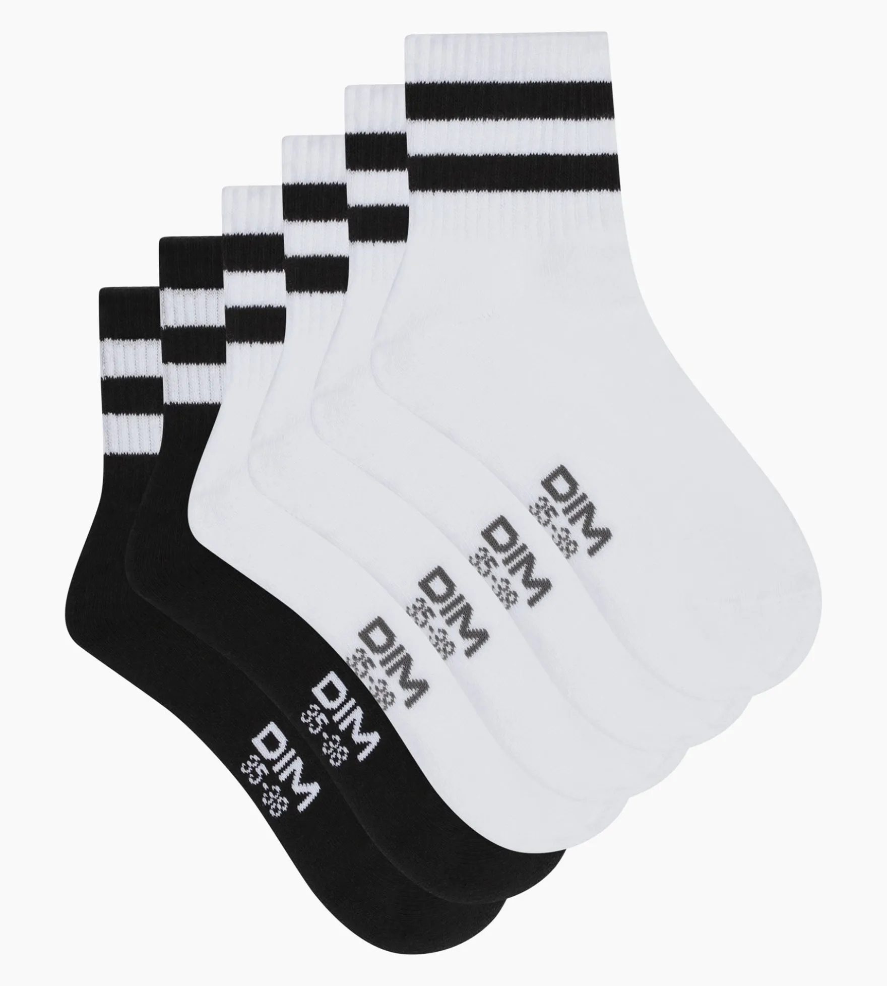 Lot de 3 paires de chaussettes femme Blanc Noir EcoDim Sport