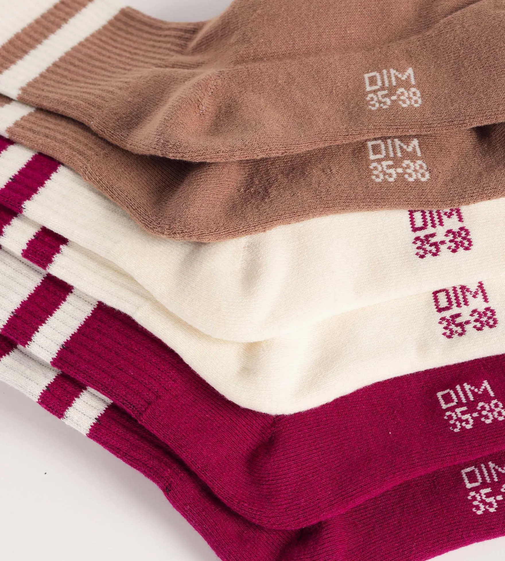 Lot de 3 paires de chaussettes femme en coton Café EcoDim Sport